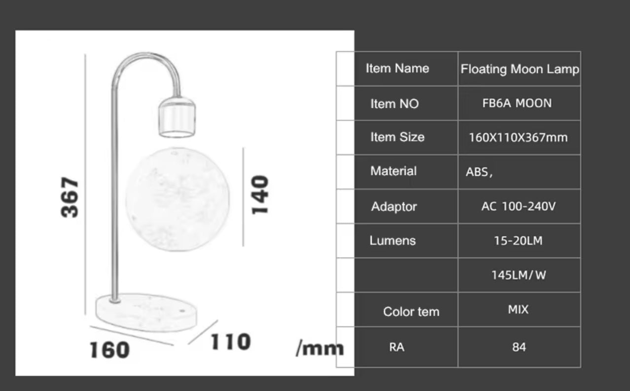 3d floating moon lamp Lavitating