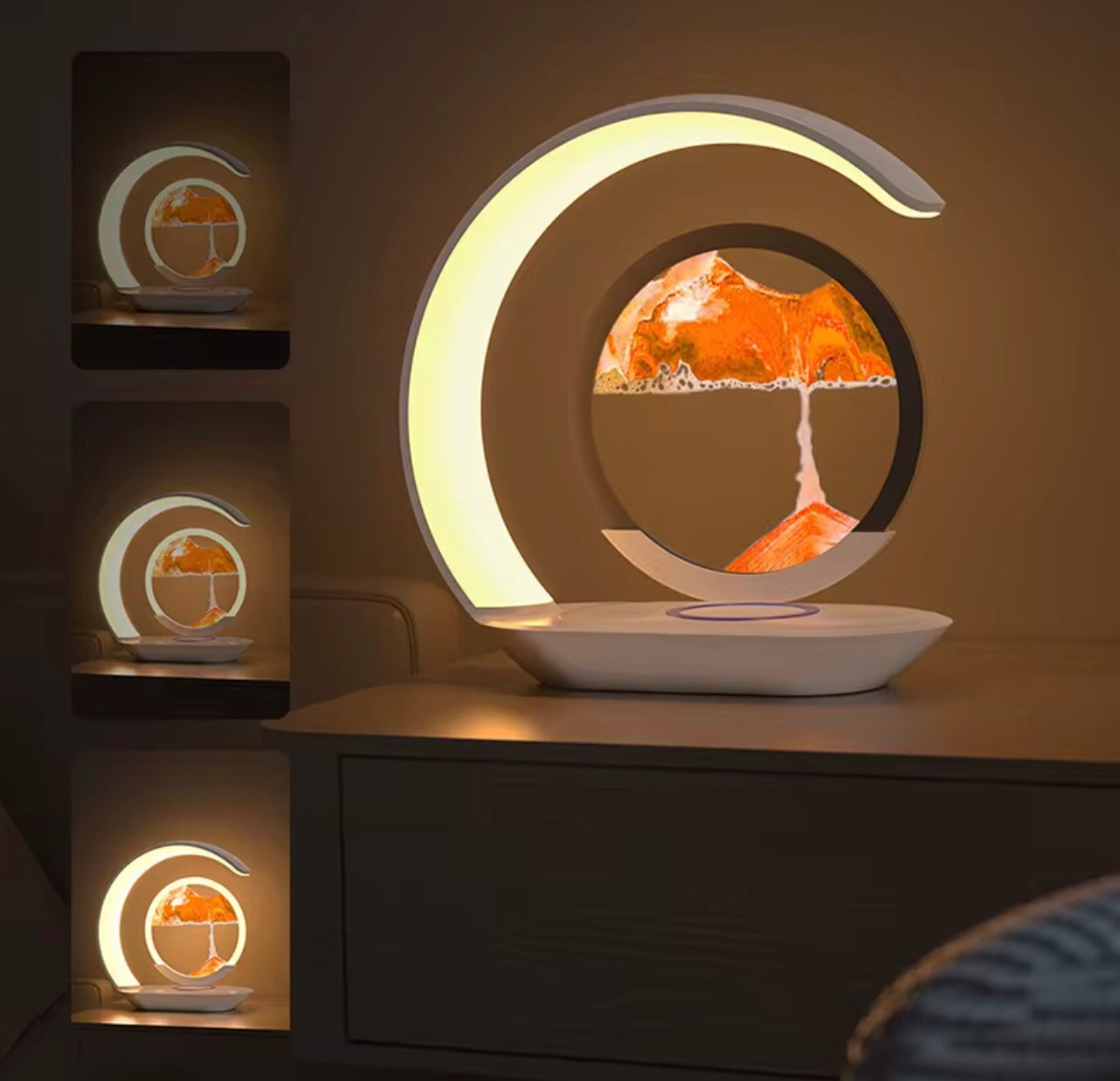 Wireless Charging Quicksand Painting Hour Glass Decoration room Desktop 3D Art Sand Painting Dynamic