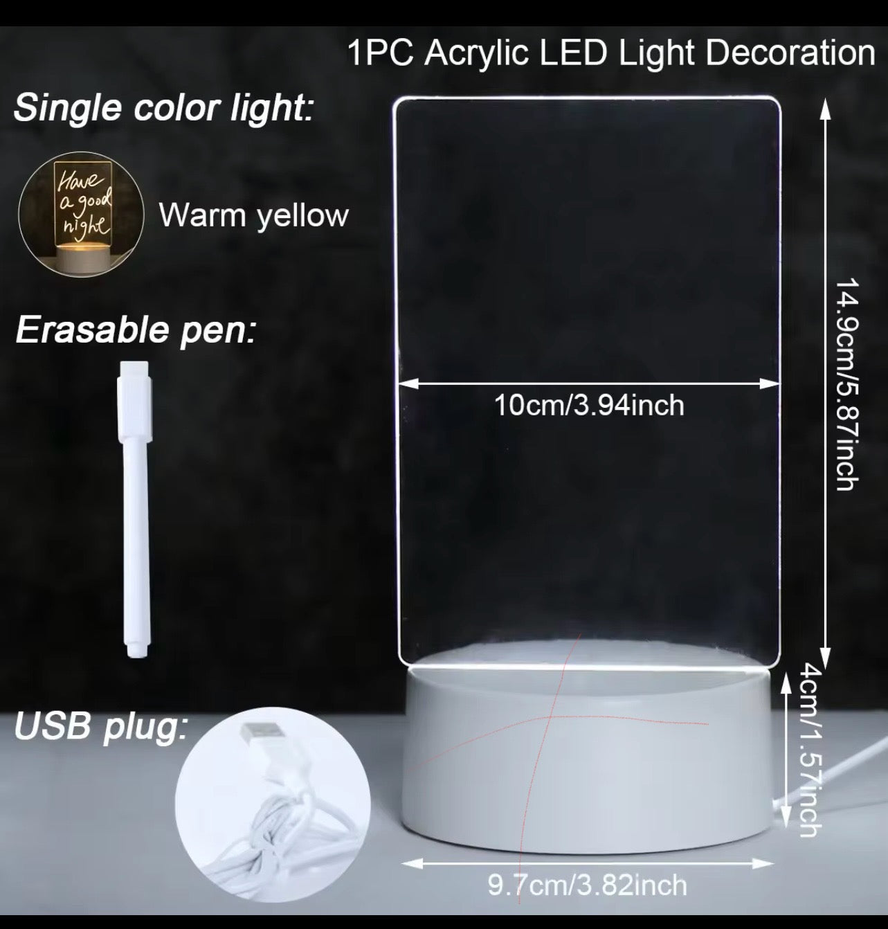 LED ACRYLIC MEMO BOARD MESSAGE
